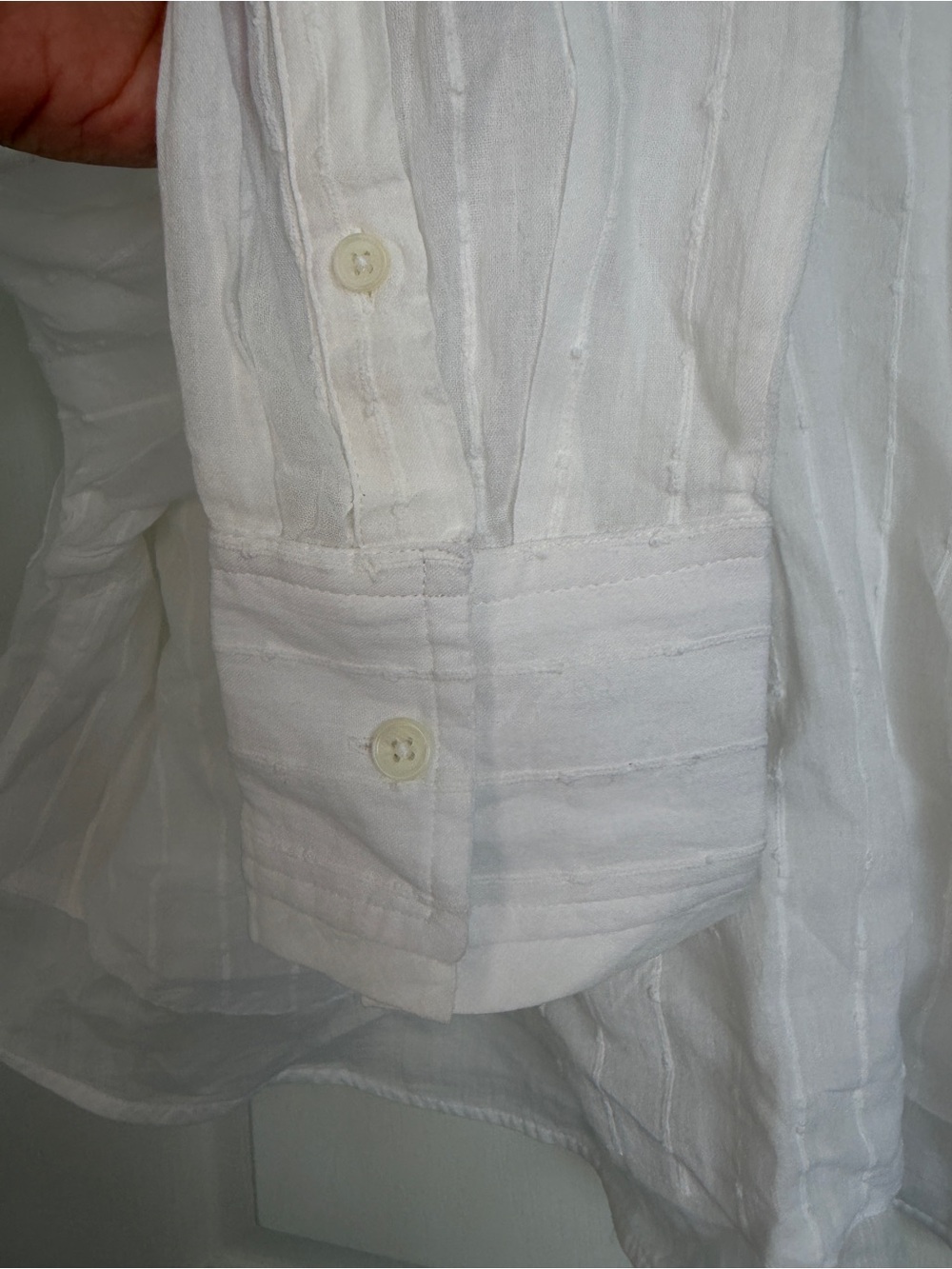 NWT rag & bone White Marin Long-Sleeve Combo Shirt-S- MSRP $278 - Picture 14 of 16